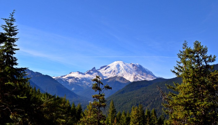 Mt. Rainier seen from half a mile up the Crystal Lakes Trail